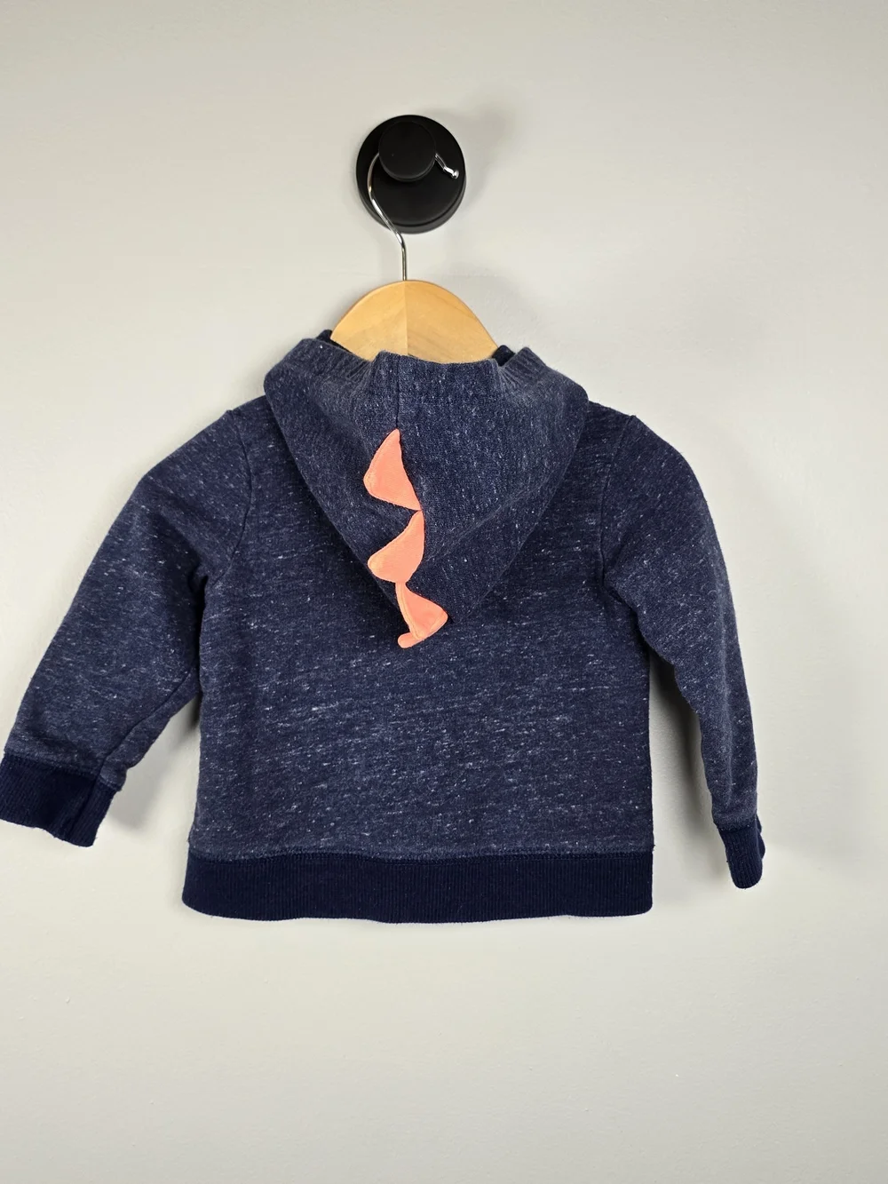 Carter's Navy Hoodie with Orange Dino Spikes - Kids Sweatshirt